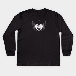 Rock n Roll Heart Kids Long Sleeve T-Shirt